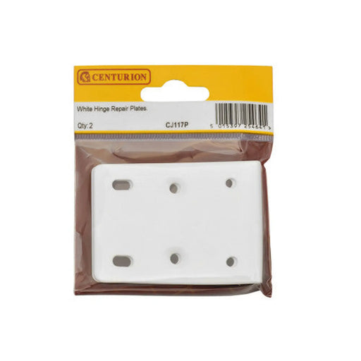 75 x 10 x 55mm White Hinge Repair Plate (Pack of 2) - Pack of 5