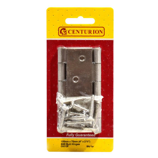 Butt Hinges, Satin Stainless Steel, 102mm x 67mm - Pack of 5