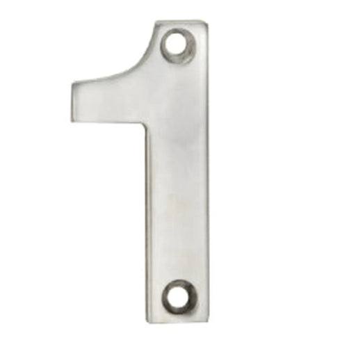 50 X 23 X 2Mm - Number 1 - Face Fix - Satin Stainless Steel