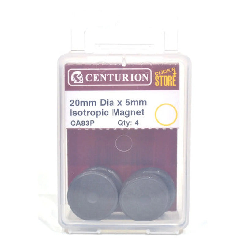 20mm Diameter x 5mm Isotropic Ferrite  Magnet (Pack of 4) - Pack of 5