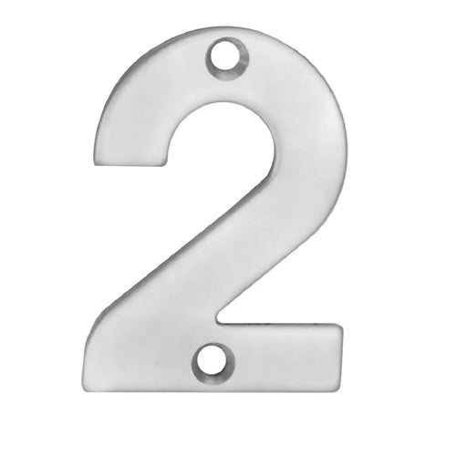 50 X 36 X 2Mm - Number 2 - Face Fix - Satin Stainless Steel