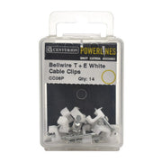 White Bellwire T+E Cable Clips - Pack of 5