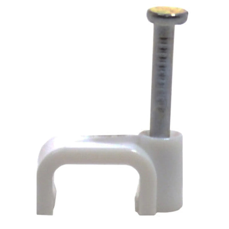 White T+E Cable Clips 1.00/1.5mm - Pack of 100