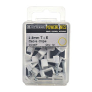 White T+E Cable Clips 2.5mm - Pack of 5