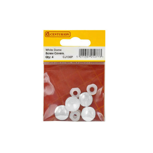 White Plastic Dome Screw Cover (Pack of 4) - Pack of 5