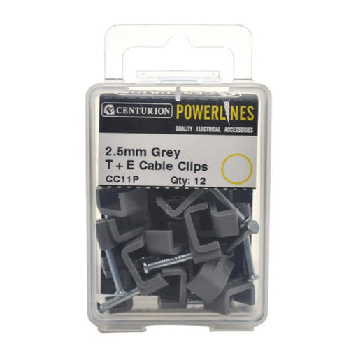 2.5mm T+E Grey Cable Clips (Pack of 12)-CC11P - Pack of 5