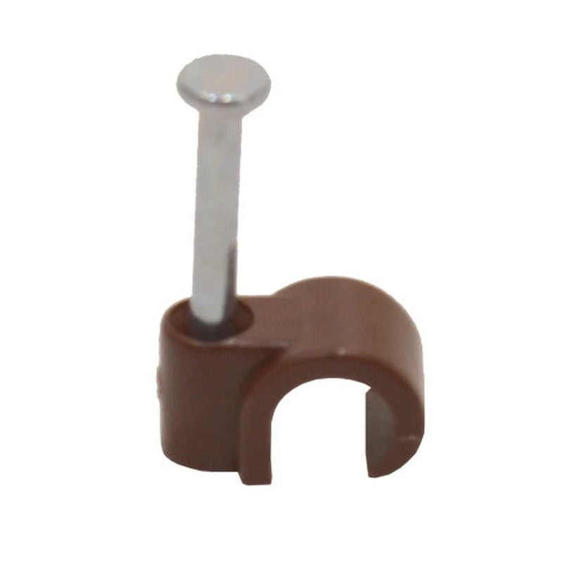 Cable Clips - Brown Round - 7mm -CC13L - Pack of 100