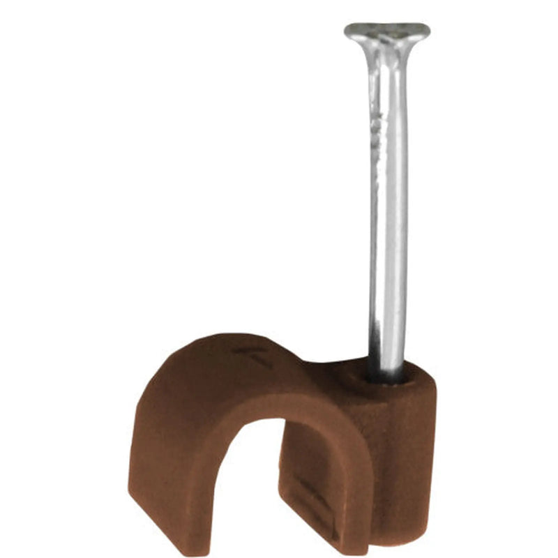 Brown Cable Clips 7mm - Pack of 5