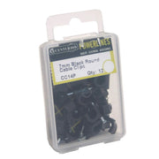 7mm Black Round Cable Clips (Pack of 12)-CC14P - Pack of 5