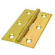 Steel Butt Hinges, Brassed, 90mm - Pack of 10