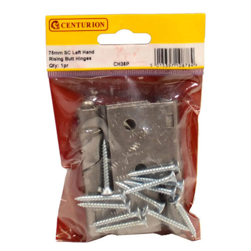 Steel Rising Butt Hinges, Left, Self Colour, 76mm - Pack of 5