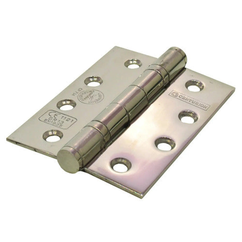 Ball Bearing Butt Hinges, Polished Stainless Steel, 102mm x 76mm - Pack of 5