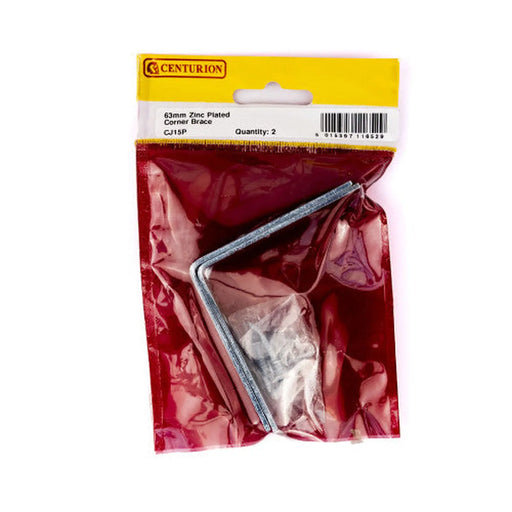 63mm ZP Corner Brace (Pack of 2) - Pack of 5