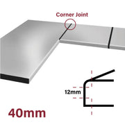 40mm Corner Worktop Jointing Section - Black - Pack of 5