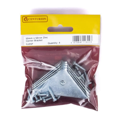 50mm x 50mm ZP Corner Bracket (Pack of 4)