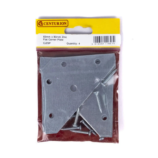 83mm x 83mm ZP Flat Corner Plate (Pack of 4)