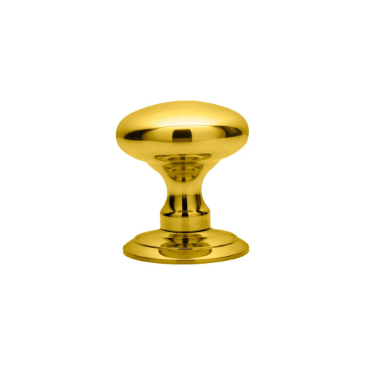 Ice Solid Mortice Knob - Polished Brass 65MM