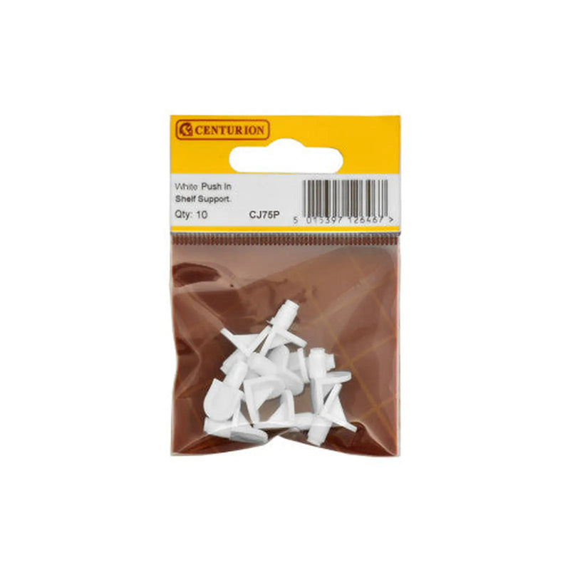 White Push In Shelf Support (Pack of 10) - Pack of 5