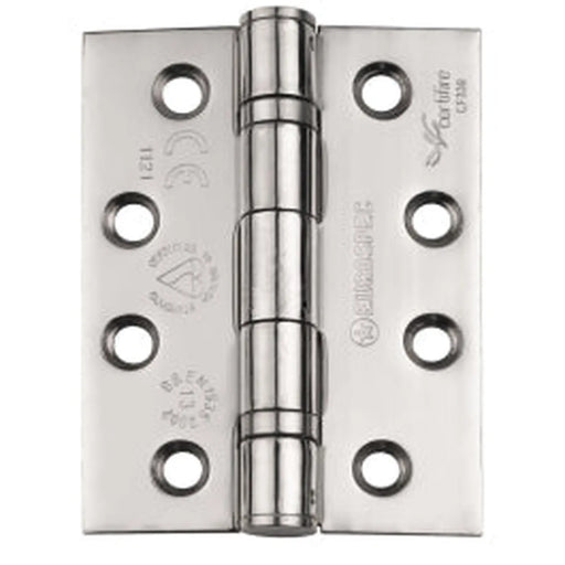 102 X 76 X 3Mm Ball Bearing Hinge - Grade 13 - 316 C/W Screws (Pair) - Bright Stainless Steel