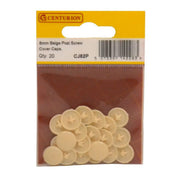 Beige Pozi Screw Cover Caps (Pack of 20) - Pack of 5