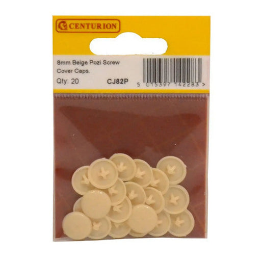 Beige Pozi Screw Cover Caps (Pack of 20) - Pack of 5