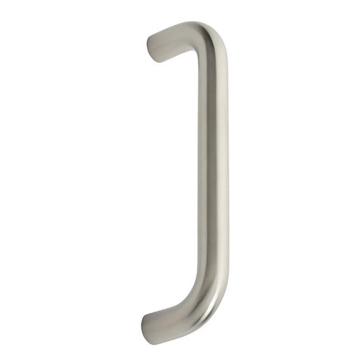 22Mm Dia. D Pull Handle - 225Mm C/C - Bolt Through Fixing - Satin Stainless Steel