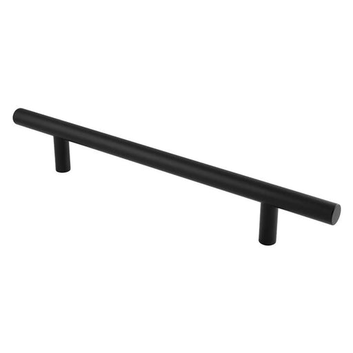 22Mm Dia. Straight T Bar Pull Handle - 300Mm C/C (450Mm O/A) - Bolt Through Fixing - Matt Black
