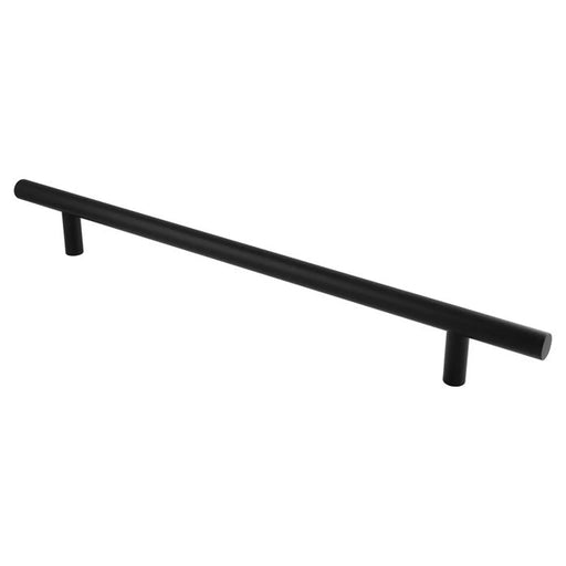 22Mm Dia. Straight T Bar Pull Handle - 450Mm C/C (600Mm O/A) - Bolt Through Fixing - Matt Black