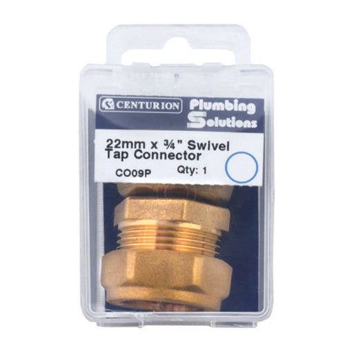22mm x 3/4" BSP Compression Straight Tap Connector - Pack of 5