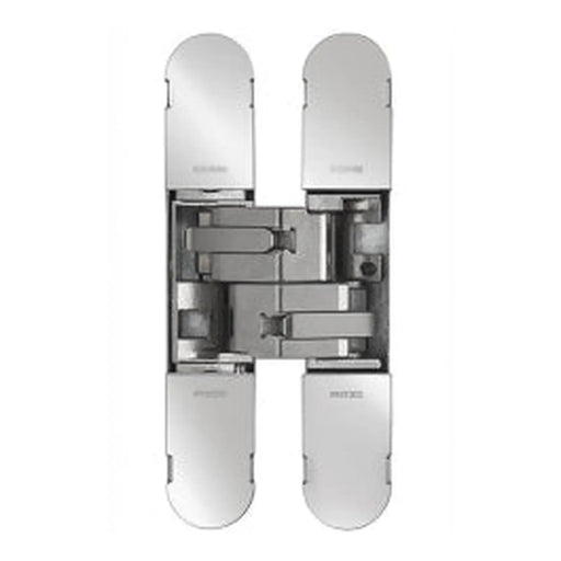 1129 Stars 3D Concealed Hinge 100 X 22Mm Nickel Plated - Screws Not Supplied - Polished Nickel 100 x 22 mm