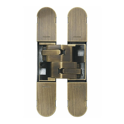 1130 Stars 3D Concealed Hinge 134 X 24Mm Antique Satin Bronze - Screws Not Supplied - Antique Satin Bronzed 134 x 24 mm