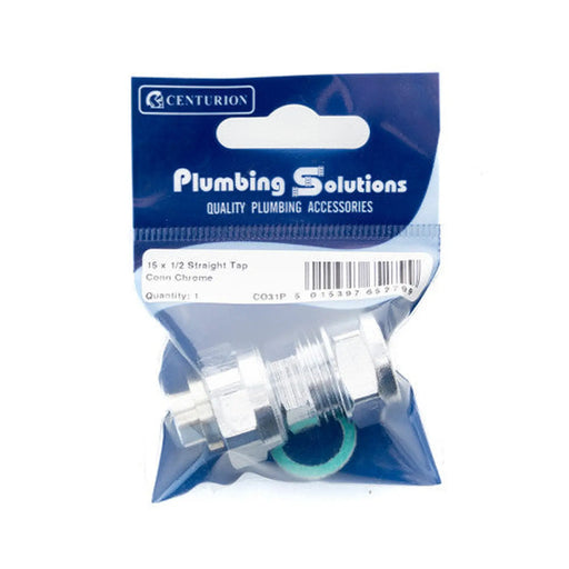 15mm x 1/2 Compression Straight Tap Connector - Pack of 5