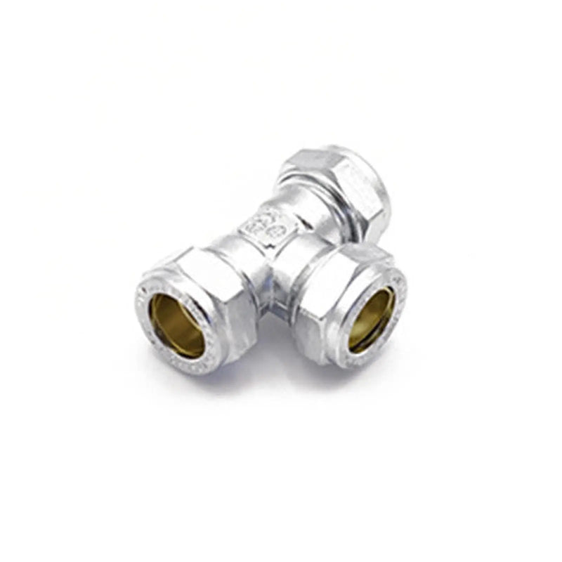 15mm Chrome Compression Tee - Pack of 5