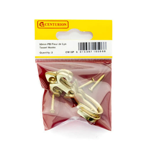 50mm PB Fleur De Lys Tassel Hook (Pack of 2) - Pack of 5