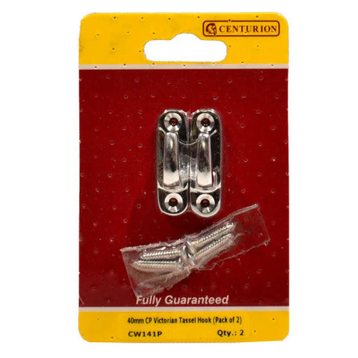 40mm CP Victorian Tassel Hook (Pack of 2) - Pack of 5