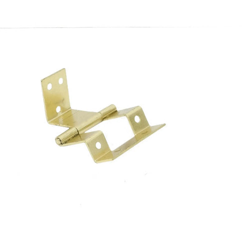 Double Cranked Steel Flush Hinges, Electro Brassed, 60mm x 16mm - Pack of 5