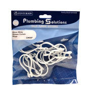 Shower Curtain Rings - White Plastic - 40mm - 12 Pack - Pack of 5