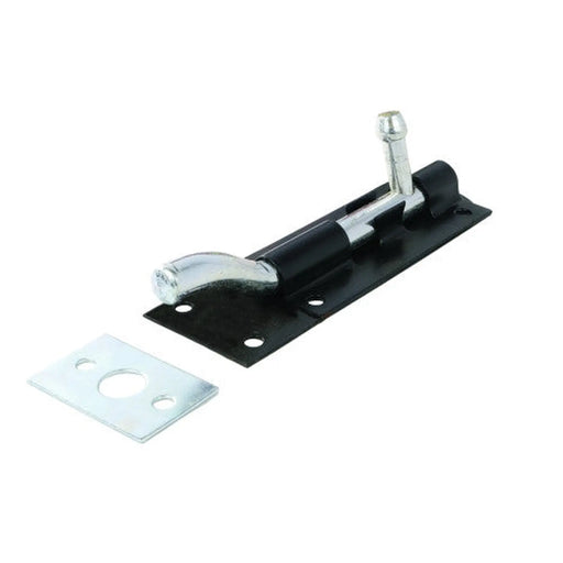 Necked Tower Bolt, Black, 100mm - Pack of 10
