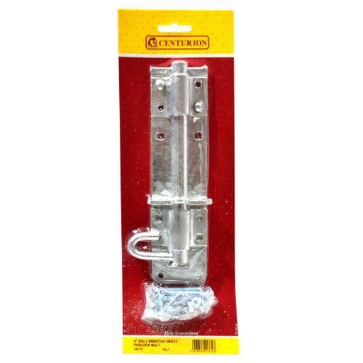 200mm (8") Galvanised Brenton Heavy Padlock Bolt 1A Pattern - Pack of 3