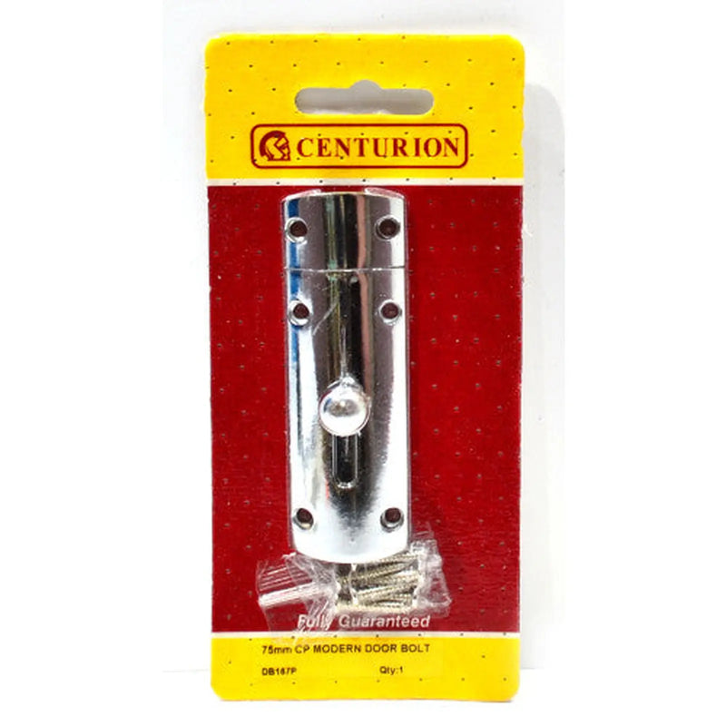 Modern Door Bolt, Chrome Plated, 75mm - Pack of 5
