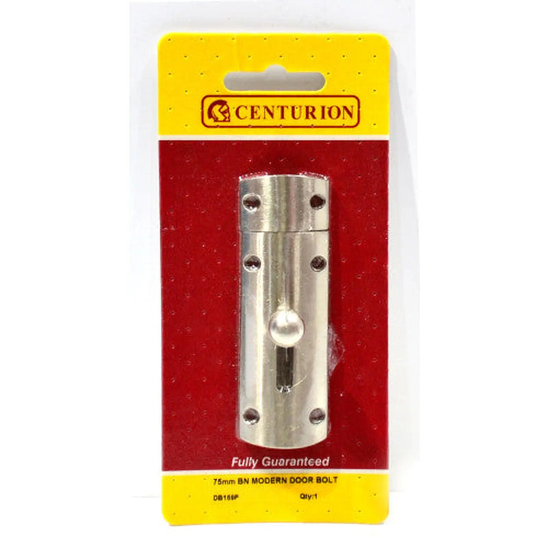 Modern Door Bolt, Brushed Nickel, 75mm - Pack of 5