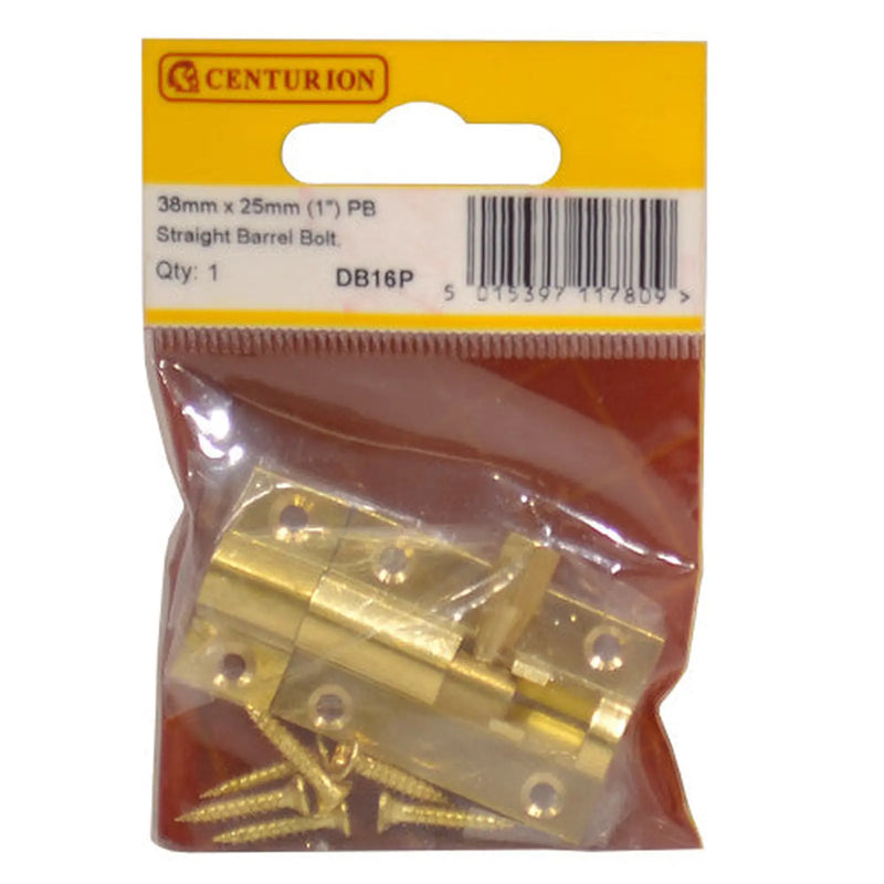 38mm x 25mm (1") PB Straight Barrel Bolt - Pack of 5