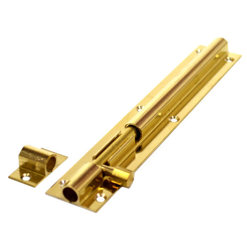Straight Barrel Bolts, Polished Brass, 25mm x 150mm - Pack of 10