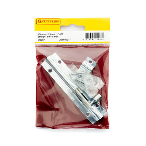100mm x 25mm (1") CP Straight Barrel Bolt - Pack of 5