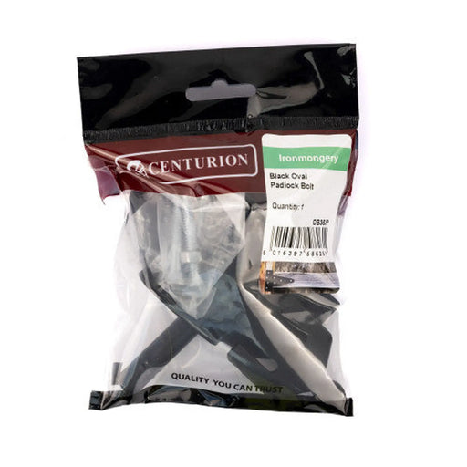 Oval Padlock Bolt, Black - Pack of 5