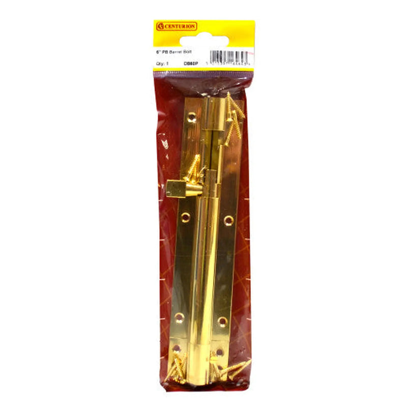 Straight Barrel Bolts, Polished Brass, 38mm x 150mm - Pack of 3