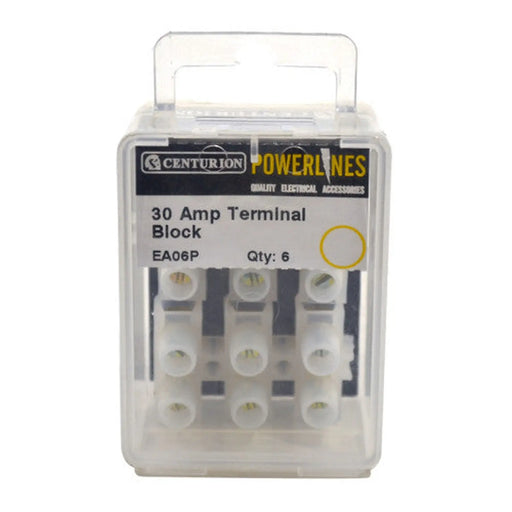 30 Amp Terminal Block - 6 Way - Pack of 5