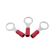 8mm Red Insulated Terminal Rings, Pack of 10 - Pack of 5