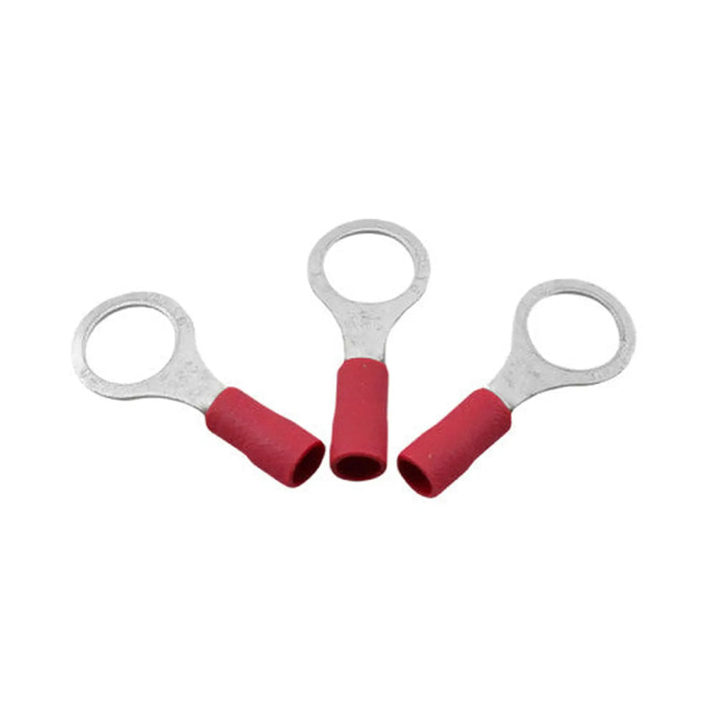 8mm Red Insulated Terminal Rings, Pack of 10 - Pack of 5
