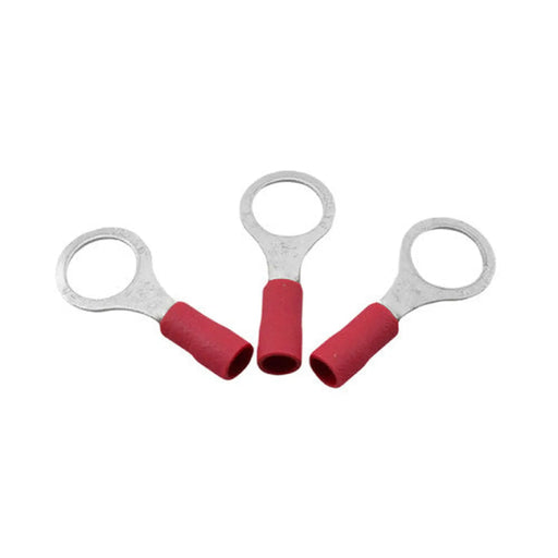 8mm Red Insulated Terminal Rings, Pack of 10 - Pack of 5
